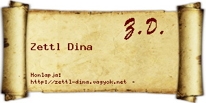 Zettl Dina névjegykártya